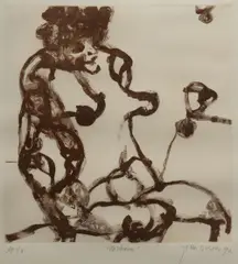The Woman by John Olsen, 1990, Printer: Max Miller Workshop, East Kangaloon, NSW, offered Aug 2023