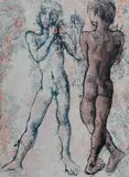 Donald Friend, Figures (Bali), Ink & Wash