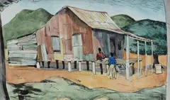 Ray Crooke, Lockhart River Mission, 1954, Ink & W/Clr