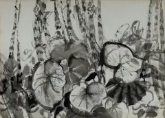 Elisabeth Cummings, Garden Leaves, Ink & Wash