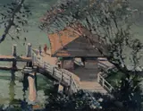 David Barker, Waiting for the Ferry, Oil on Canvas on Board