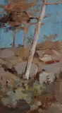 J. Llewellyn Jones, Hillside with Gum Tree, Oil on Board