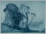 Sydney Long, Moonrise on the Lake, Aquatint (Blue) 34/60