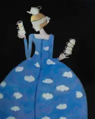 Kate Smith, Clouds in my Teacup, Pastel & Gouache