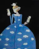 Kate Smith, Clouds in my Teacup, Pastel & Gouache