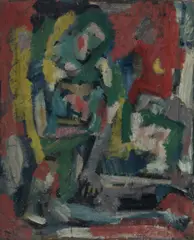 Paul Haefliger, Abstract Figure, c.1954, Oil on Canvas