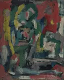 Paul Haefliger, Abstract Figure, c.1954, Oil on Canvas