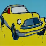 Jasper Knight, Cuban Car Study (Yellow), 2013, Acrylic & Enamel on Board