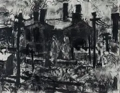 Tom Carment, Old Industrial Balmain, Charcoal