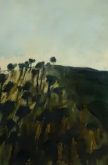 Hillside by Peter Boggs, 1985, Oil on Panel, sold Aug 2023