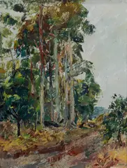 Arnold Shore, Mountain Ash Forest, Dividing Range, Victoria, 1958, Oil on Board