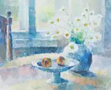 Paul Grönholm, Daisies and peaches, oil