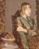 Tuomas von Boehm, Seated woman, oil