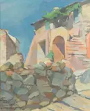 Werner Åström, Landscape from Collioure, oil