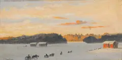 Johan Knutson, Winter landscape, oil