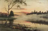 Fredrik Ahlstedt, Evening landscape, oil