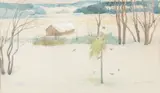 Hanna Rönnberg, Wintry landscape, watercolour
