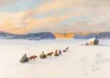 Johan Knutson, Winter landscape, oil