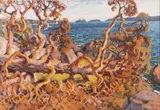 Helmi Biese, Shore landscape, oil