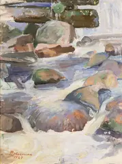 Pekka Halonen, The rapids, oil