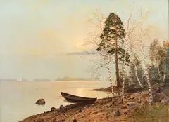 Eugen Taube, Shore landscape, oil