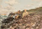 Berndt Lindholm, Shore landscape, oil