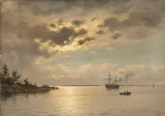 Sea landscape by Oscar Kleineh, oil, sold Jun 2026