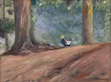 Hugo Simberg, Forest road, oil