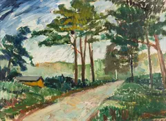 Tyko Sallinen, Forest road, oil