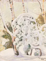 Pekka Halonen, Wintry landscape, oil