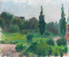 Sigrid Schauman, Landscape (Djurgården), oil