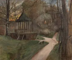 Hugo Simberg, Niemenlautta pavilion, oil