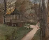 Hugo Simberg, Niemenlautta pavilion, oil