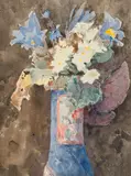 Eduard Zetsche, Early Spring (Flowers in a Vase), 1897, watercolour on paper; framed
