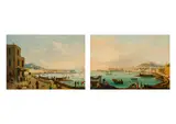 Salvatore Candido, Views of the Harbour in Naples (counterparts), oil on canvas; framed