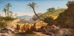 Albert Zimmermann, Southern French Landscape (Monaco), oil on panel; framed