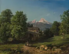 Thomas Ender, View of the Watzmann, oil on canvas; framed