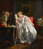 Ferdinand Georg Waldmüller, The Letter Reader, 1860, oil on panel; framed