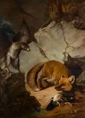 Ferdinand Küss, Battle for the Prey, 1880, oil on canvas; framed