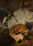 Ferdinand Küss, Battle for the Prey, 1880, oil on canvas; framed