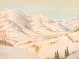 Carl Kessler, Kitzbühel in Winter, gouache on paper; framed