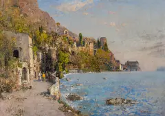 Robert Russ, The Riviera near Gargnano on Lake Garda, c. 1910, oil on canvas; framed