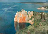 Karl Mediz, The Adriatic Sea near Duino, 1896, oil on canvas; framed