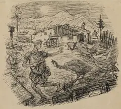 Alfred Kubin, Zudringlichkeit, c. 1923/24, India ink on Kataster paper; framed