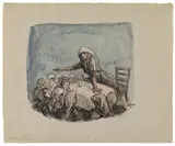 Alfred Kubin, Frauentagung, 1932, India ink, watercolour on paper; framed