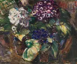Broncia Koller-Pinell, Still life with anemones, oil on canvas; framed