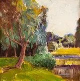 Carl Moll, Prater, Kalte Lacke, c. 1928, oil on panel; framed