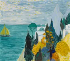 Gerhild Diesner, Haus des Dichters - Capri, oil on canvas; framed