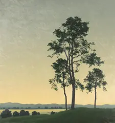 Felix Heuberger, Attersee, oil on hardboard; framed