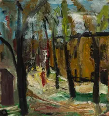 Wilhelm Thöny, Street, 1922/23, oil on canvas on hardboard; framed